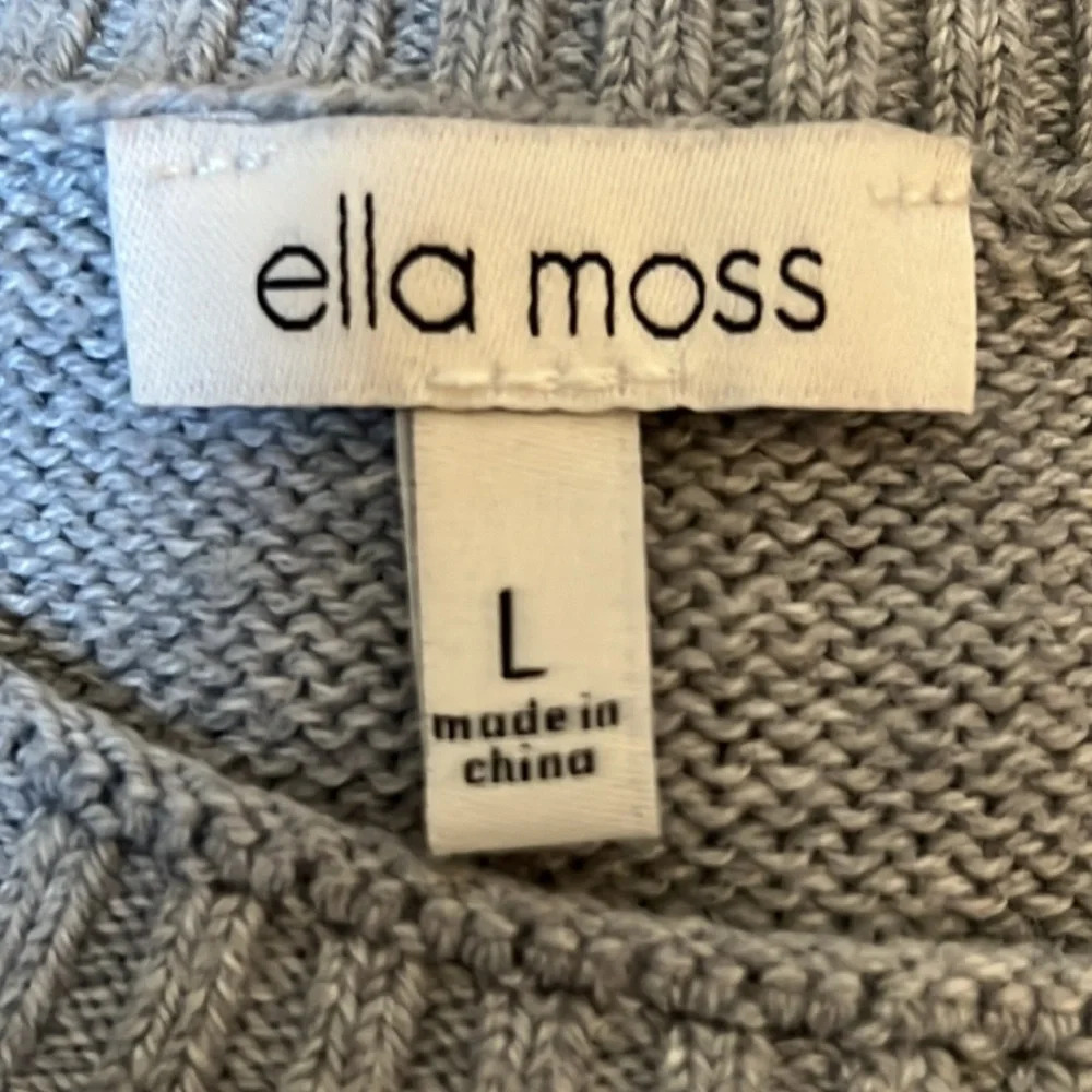 Ella Moss Women's Gray Cozy Knit Crew Neck Sweater Size Large - Picture 7 of 7